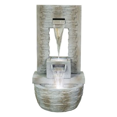 Newhaven Double Cascade Contemporary Solar Water Feature