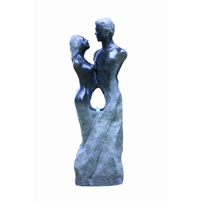 Loving Granite Couple Contemporary Solar Water Feature