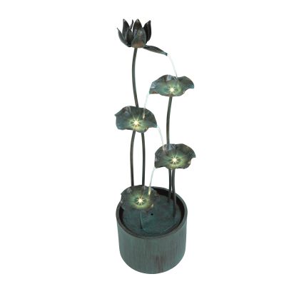 Vasto Zinc Metal Modern Metal Solar Water Feature