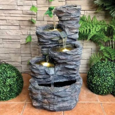 Woodlodge Rockpool Rock Effect Solar Water Feature