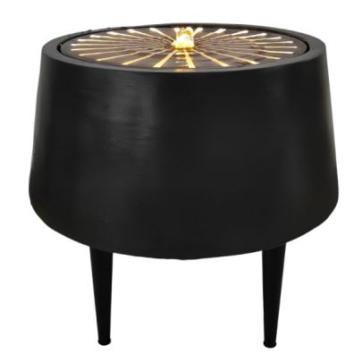 Ivyline Solis Large Charcoal & Aged Copper Modern Metal Water Feature