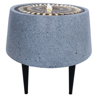 Ivyline Solis Large Terrazzo & Brass Modern Metal Water Feature