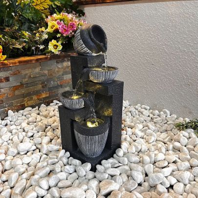 Compact Nebula Contemporary Solar Water Feature