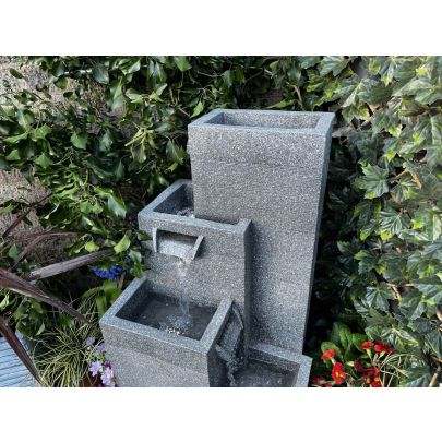 Grey Contemporary 4 Pillars Contemporary Water Feature