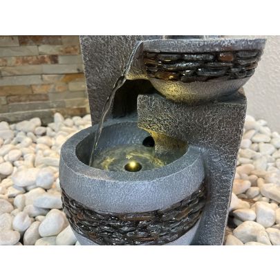 4 Pebble Bowls Modern Solar Water Feature