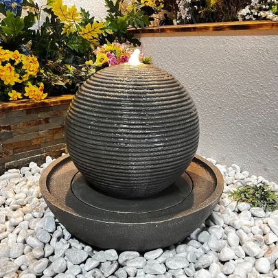 Radiant Sphere Modern Solar Water Feature