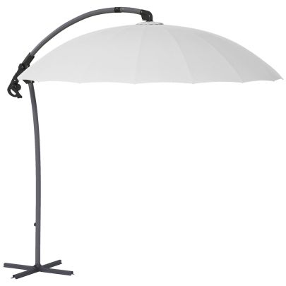 Outsunny 2.7m Cantilever Parasol, with Cross Base Grey