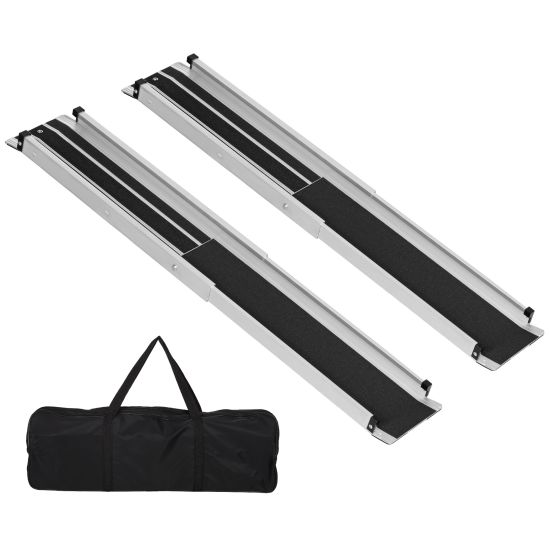 Buy HOMCOM Set of Two 122cm Three Level Aluminium Wheelchair Ramps by ...
