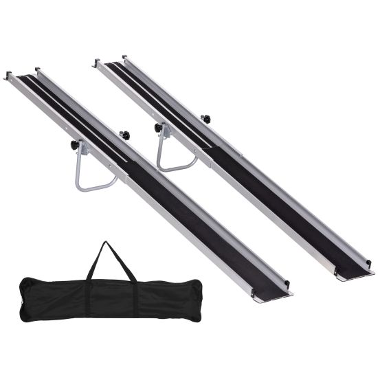 Buy HOMCOM Set of Two 244cm Three Level Aluminium Wheelchair Ramps by ...