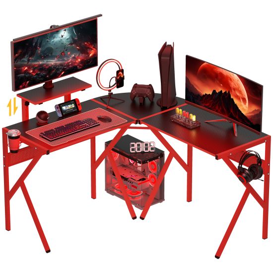 Round Table Pc Buy HOMCOM Gaming Desk L Shaped Corner Computer Table for Home Office ...