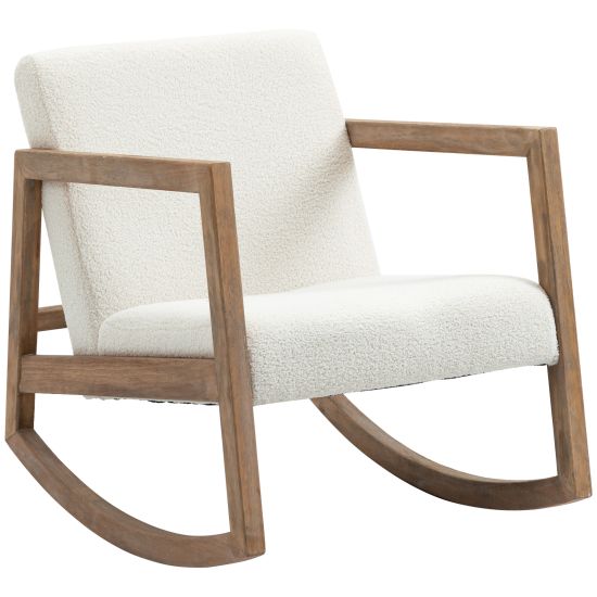 Homer Rocking Chair Buy HOMCOM Rocking Chair, Upholstered Sofa Armchair with Cushion and ...