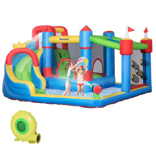Mh Inflatable Castle Buy Outsunny Kids Inflatable Bouncy Castle Water Slide 6 in 1 Bounce ...