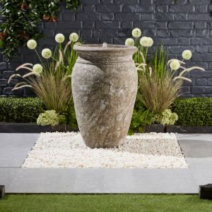 Leona Antique White Traditional Solar Water Feature