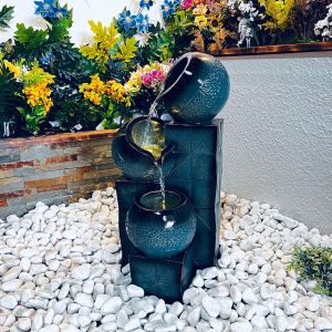 Teal Tranquil Pour Traditional Water Feature
