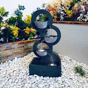 Circular Pouring Bowls Contemporary Water Feature