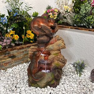 Curious Otters Animal Animal Fountain Solar Water Feature