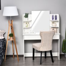  Particle Board Bedroom Dressing Table w/ Shelves White
