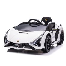  Lamborghini SIAN 12V Kids Electric Ride On Car Toy w/ Remote Control White