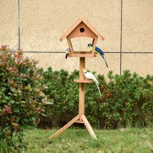  Wooden Bird Feeder Stand for Garden Pre-cut Weather Resistant 49 x 45 x 139cm