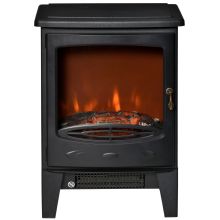  Freestanding Electric Fireplace Stove Heater with Realistic Flame Effect Black