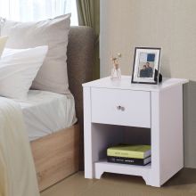  53Wx42.5Dx59H cm Bedside Table-White