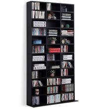  102W x 195H x 23.5Dcm Particle Board Multi-Compartment Storage Bookcase Display Shelving Unit-Black