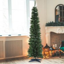  2.1m Artificial Christmas Pine Tree W/Plastic Stand-Green