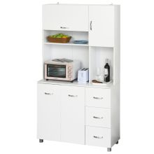  Multi Storage Cabinet Kitchen Cupboard Pantry w/ drawers and table space, 100W x 39.5D x 183.5Hcm-White