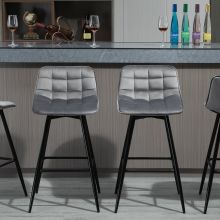  Counter Chairs Set of 2 Dining Chairs Bar Stools Fabric Upholstered seat