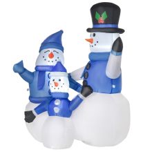  Christmas Inflatable Snowman Family Outdoor Home Seasonal Decoration w/ LED Light