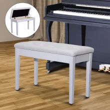  Piano Bench FauxLeather Stool Storage Bench, size ( 76x36x50cm)-White