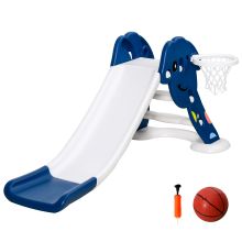  Toddlers 2-in-1 HDPE Slide w/ Basketball Hoop