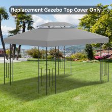  3x4m Gazebo Replacement Roof Canopy 2 Tier Top UV Cover Garden Patio Light Grey