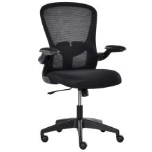 Vinsetto Mesh Home Office Chair Swivel Task Computer Chair w/ Lumbar Support, Arm, Black