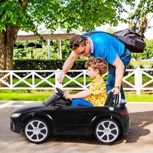 HOMCOM Kids Licensed Audi TT Ride-On Car 6V Battery w/ Remote Suspension Headlights and MP3 Player 2.5-5km/h Black