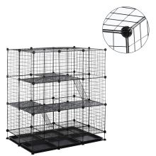  Steel 3-Tier Small Animal Playpen Cage Black