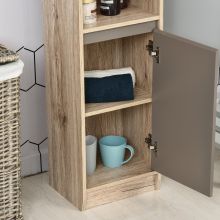  MDF 6-Tier Tall Bathroom Storage Cabinet Brown/Grey