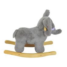 HOMCOM 61L x 23W x 43Hcm Kids Plush Ride On Cute Elephant design-Grey
