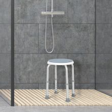  Aluminium 360° Swivel Shower Stool Blue/White