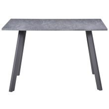 Modern Rectangular Dining Table Indoor w/ Metal Legs Spacious Tabletop Dark Grey