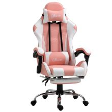 Vinsetto Racing Gaming Chair w/ Lumbar Support, Home Office Desk Gamer Recliner, Pink