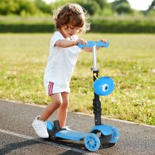 HOMCOM 5-in-1 Kids Kick Scooter W/Removable Seat-Blue