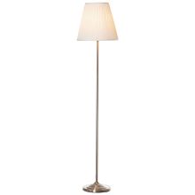  Modern Home Style Floor Lamp with Metal Base Fabric Lampshade White Silver
