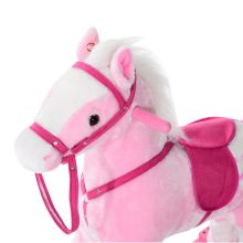 HOMCOM Children Plush Rocking Horse with Sound-Pink