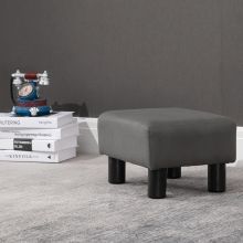  Footstool Ottoman Footrest Seat Chair Luxury Small Grey Home Office