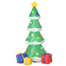 HOMCOM 2.1m Tall Inflatable Christmas Tree w/ 3 Built-in LED Lights Xmas Decor in Yard