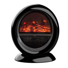  Freestanding Electric Fireplace Heater W/ Flame Effect Rotatable Head Black