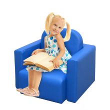 HOMCOM Kids 3 In 1 Table and Chair Set, PVC-Blue