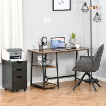  Writing Desk Working Station Home Office Table with 2 Shelves Steel Frame