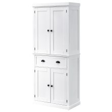  MDF Colonial Freestanding Kitchen Pantry Cabinet, 76 W x 40.5D x 184Hcm-White